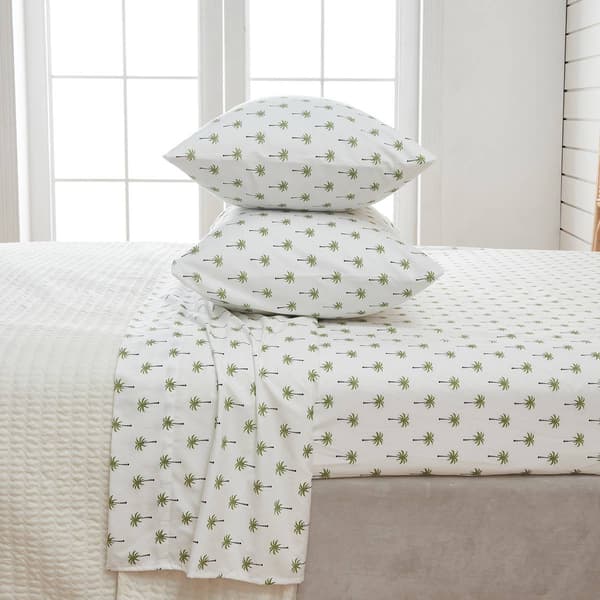 FreshFolds Newport Palm Tree Microfiber Sheet Set