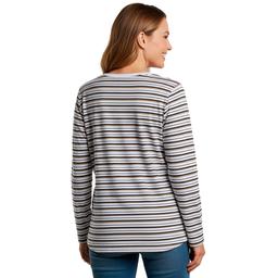 Petite Hasting & Smith Long Sleeve Stripe Henley Tee