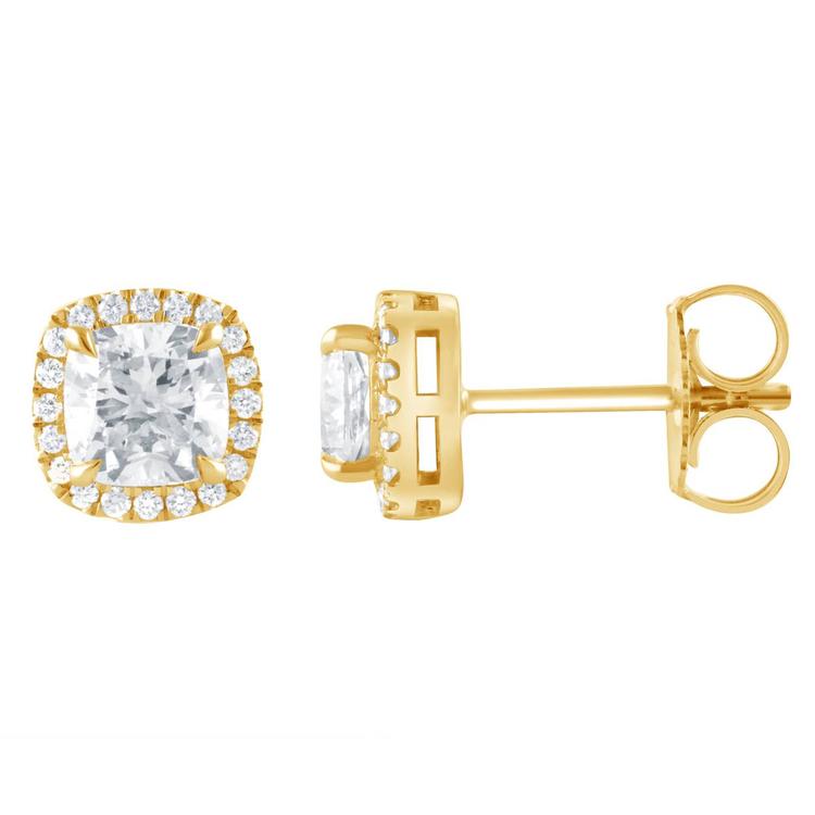 Nova Star® Yellow Gold 1 1/2ctw. Lab Grown Diamond Plus Earrings