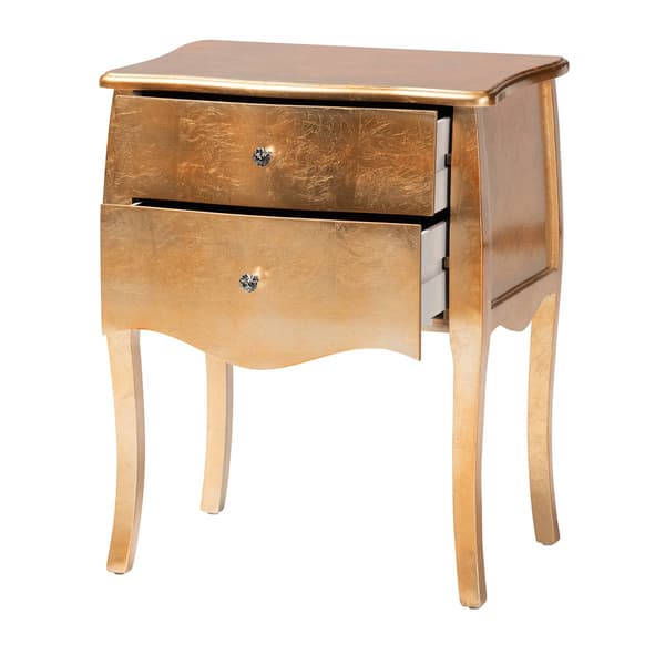 Baxton Studio Patrice Classic Wood 2-Drawer Nightstand
