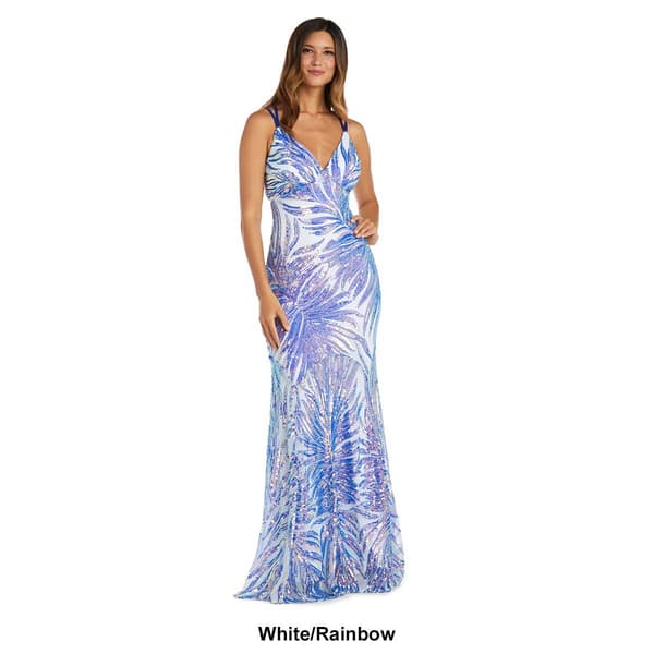 Juniors Morgan & Co. Spray Sequin Strappy Back Sheath Dress