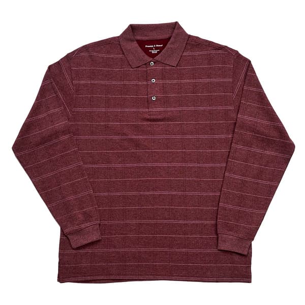 Mens Architect(R) Windowpane Drop Needle Long Sleeve Polo - image 
