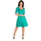 Womens 24/7 Comfort Apparel Elbow Sleeve A-Line Knee Length Dress - image 4