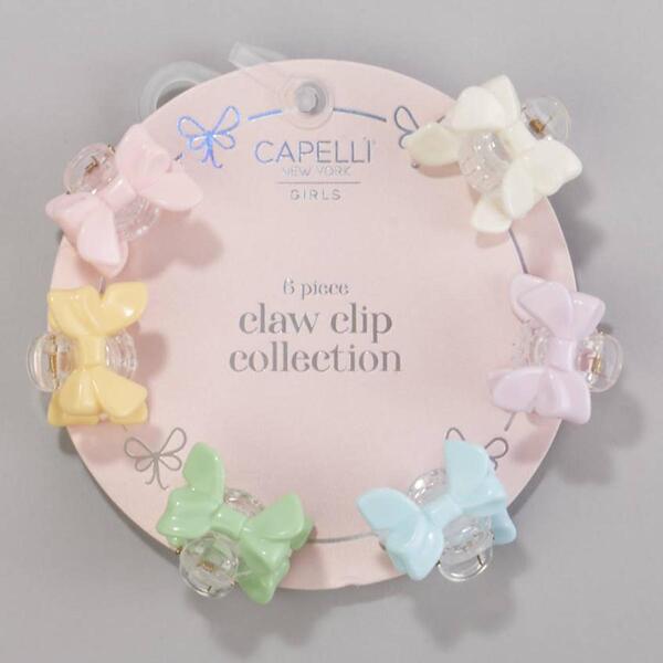 Girls Capelli New York 6pc. Bow Shape Claw Clips - image 