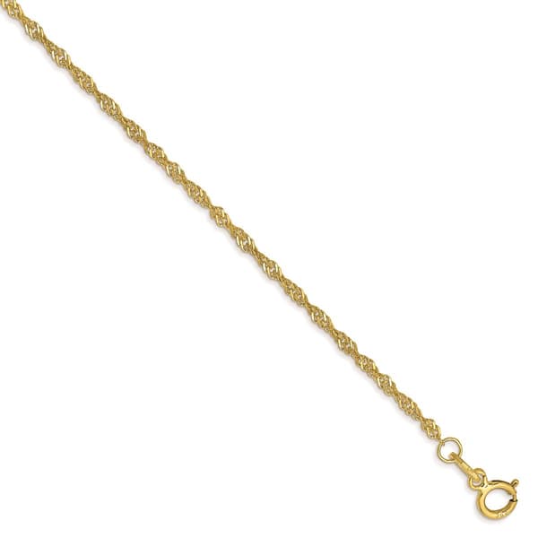 Gold Classics&#40;tm&#41; 10kt. 1.4mm 7in. Singapore Chain Bracelet - image 
