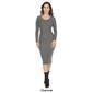 Womens White Mark Long Sleeve Rib Midi Sweater Dress - image 8