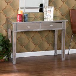 Southern Enterprises Mirage Mirrored 2 Drawer Console Table