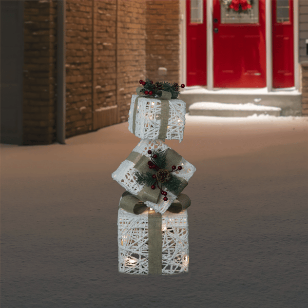 Northlight LED Lighted Stacked Gift Boxes Christmas Decoration