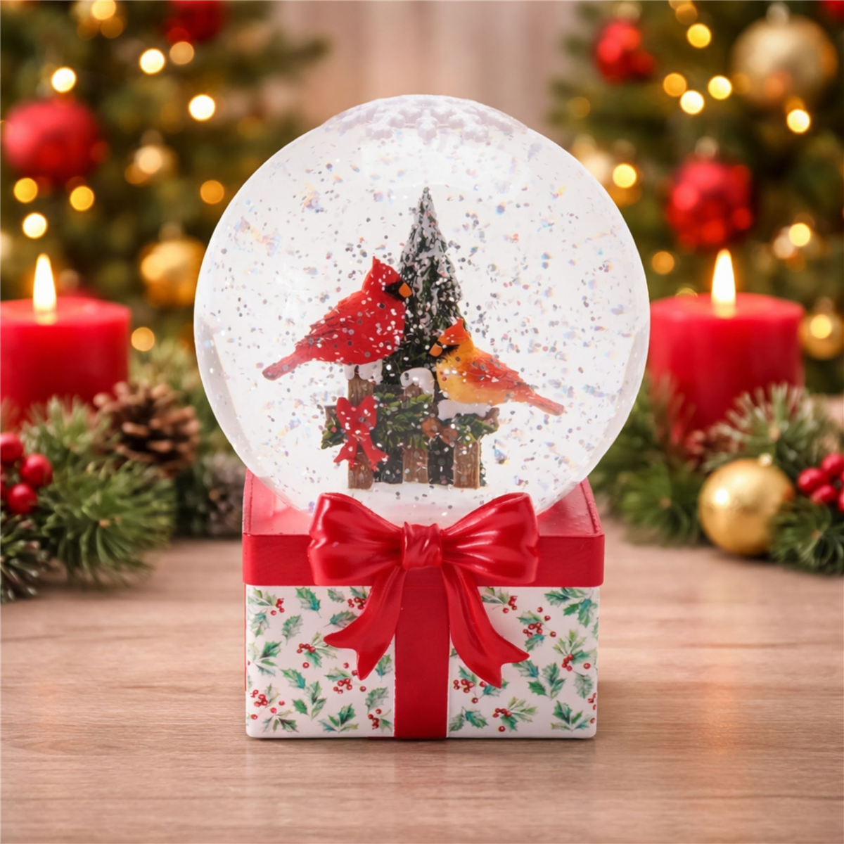 Melrose 6.5in. LED Cardinal Snow Globe