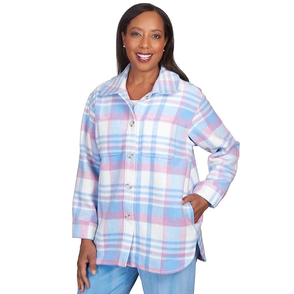 Womens Alfred Dunner Swiss Chalet Pastel Plaid Shacket