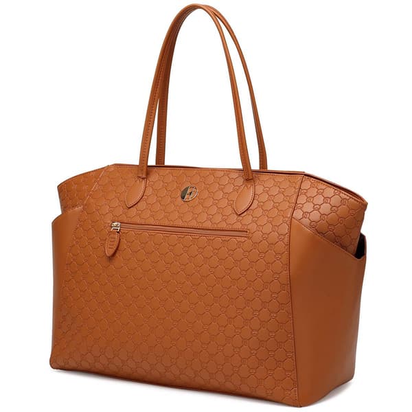 ELLE Compass Vegan Leather Monogram Weekender Tote Bag