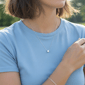 Saffron Sterling Silver Moissanite Diamond Pendant Necklace - image 4