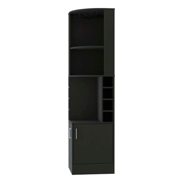 FM FURNITURE Kava Delhi Black Corner Bar Cabinet