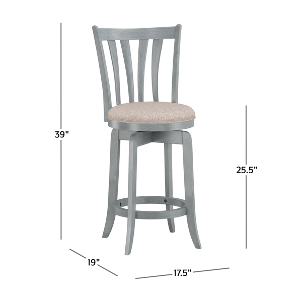 HH2 Home Savana Blue Wood Swivel Counter Height Stool