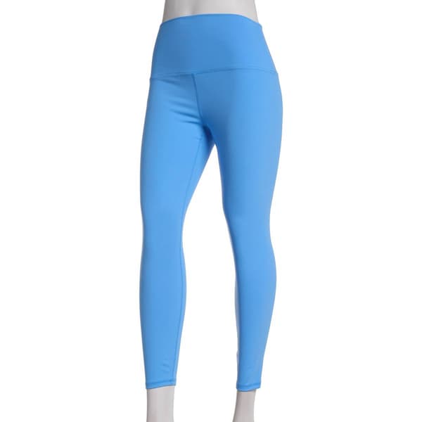 Womens RBX Ankle Carbon Peach Solid Leggings - Capri Blue - image 