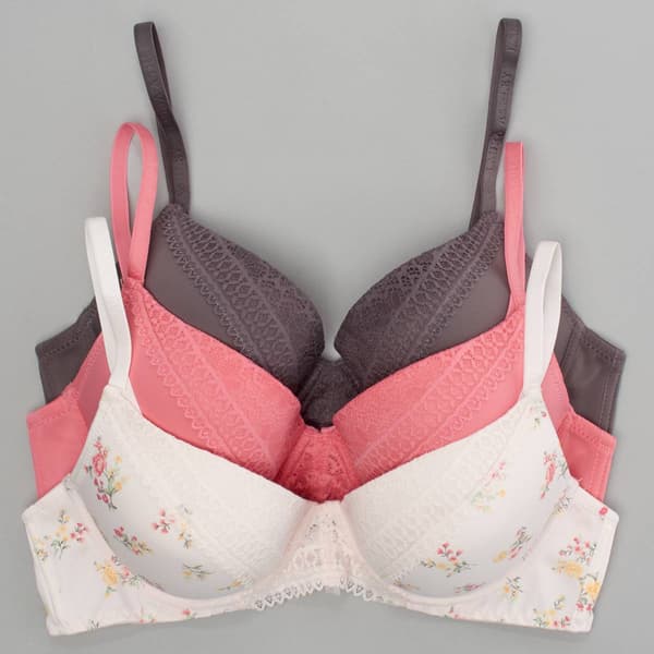 Womens Laura Ashley 3pk. Lace Bras LS6336-3PKR