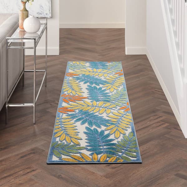 Nourison Aloha Leaf Print Indoor/Outdoor Runner