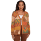 Womens Alfred Dunner Mount Laurel Patchwork Long Sleeve Cardigan - image 1