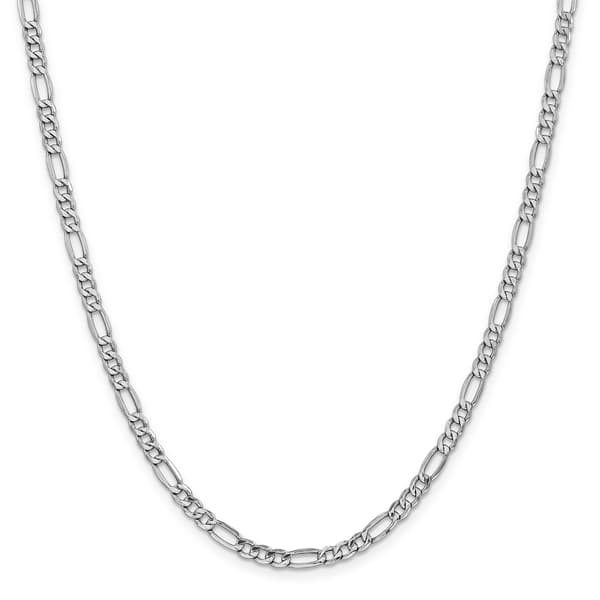 Mens Gold Classics&#40;tm&#41; 4.4mm. White Gold Semi Solid Figaro Necklace - image 