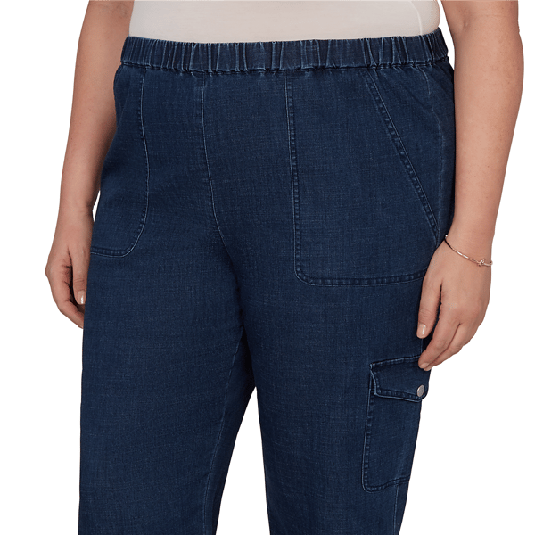 Plus Size Alfred Dunner Indigo Girls Pull On Cargo Pocket Jeans