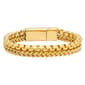 Mens 18kt. Gold Plated Double Layer Chain Bracelet - image 1