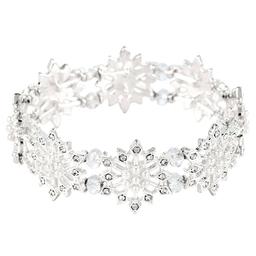 Silver Plated Snowflake Stretch Bracelet