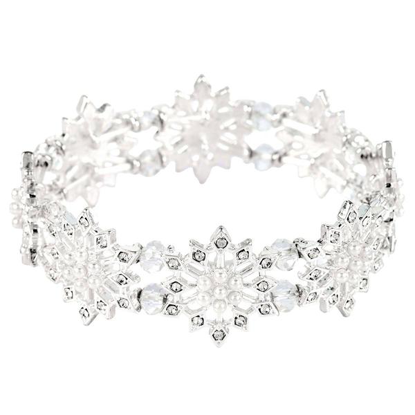 Silver Plated Snowflake Stretch Bracelet