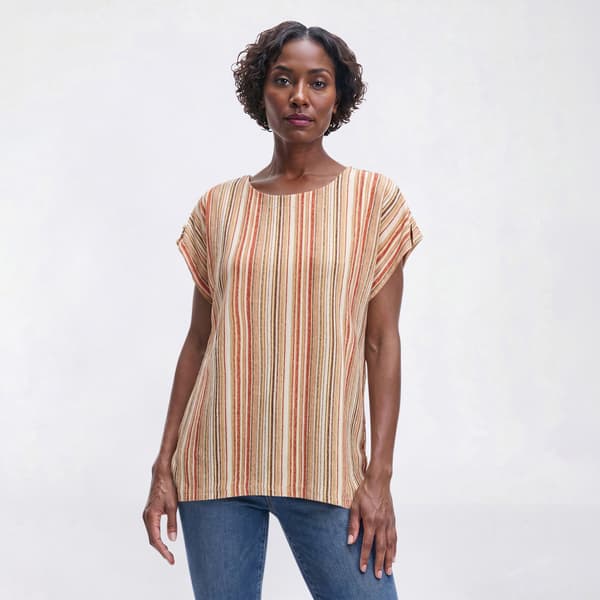 Womens Cure Extended Slit Sleeve Texture Stripe Blouse - image 