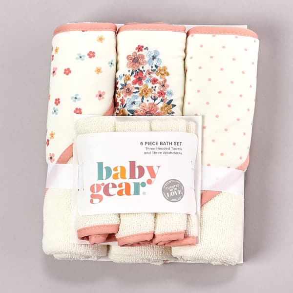 Baby Gear 6pc. Flower Dot Bath Set - image 