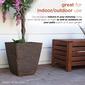 Alpine 17in. Brown Stone-Look Squared Planters - Set of 2 - image 8