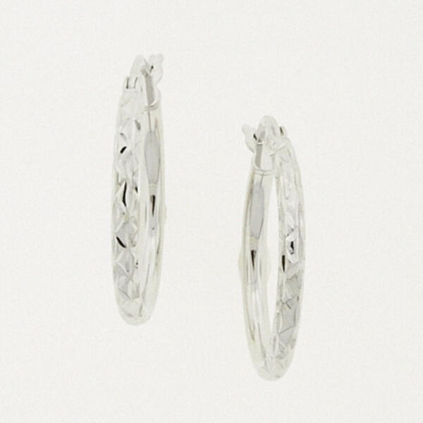 Sterling Silver Polished Hoop Earrings - image 