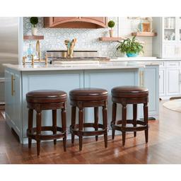 New Ridge Home Goods Chapman 25in. Swivel Barstool - Walnut