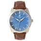 Mens Caribbean Joe Silver-Tone Brown Strap Watch - CJ7121SL - image 1