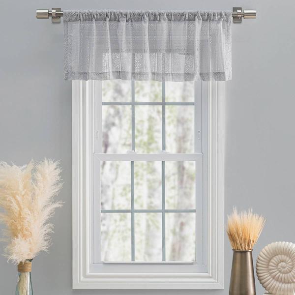 Ricardo(R) Stripe Lace Rod Pocket Valance - 54x15 - image 