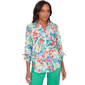 Petite Alfred Dunner Resort Living Tie Sleeve Floral Blouse - image 1