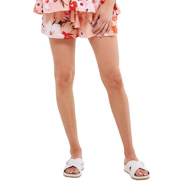 Womens Times Two Pull On Tassel Tie Waist Floral Maternity Shorts - image 