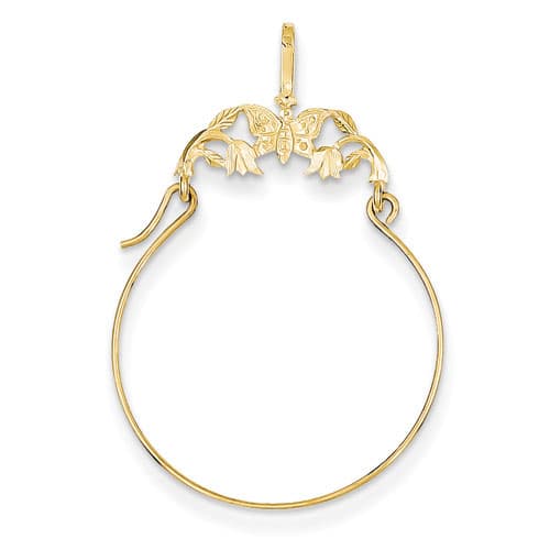 Gold Classics&#40;tm&#41; 14kt. Gold Butterflies Charm Holder - image 
