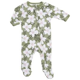 Baby Girl &#40;NB-9M&#41; Mini Hop Floral Zip Footie Pajama