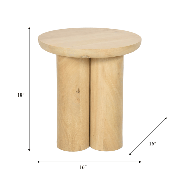 Sagebrook Home Modern Mango Wood Round Accent Table