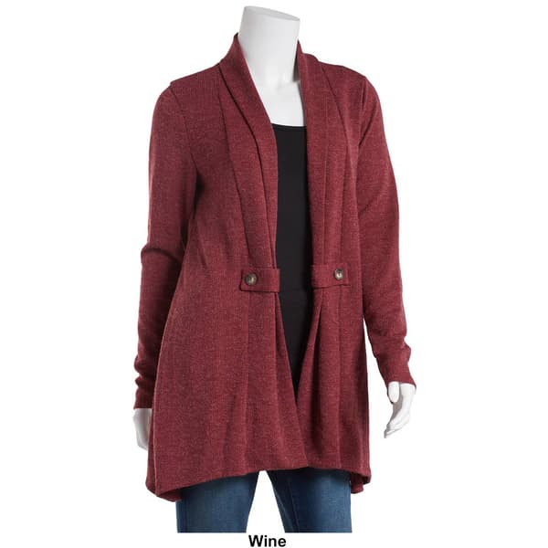 Womens Cure Open Front Cardigan w/Tab Detail