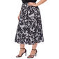 Plus Size NY Collection Pull On Black Floral Hacci Midi Skirt - image 3