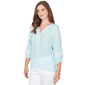 Petite Ruby Rd. Renaissance Romance 3/4 Sleeve Button Blouse - image 3