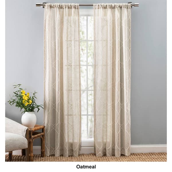 Haley Embroidered Sheer Curtain Panel