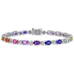 Gemstone Classics(tm) Diamond & Multi-Color Sapphire Bracelet