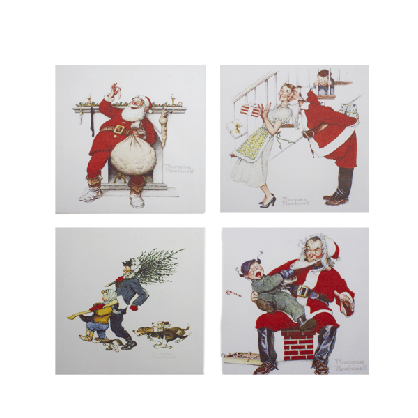 Northlight 4pc. Classic Norman Rockwell Christmas Scene Canvases