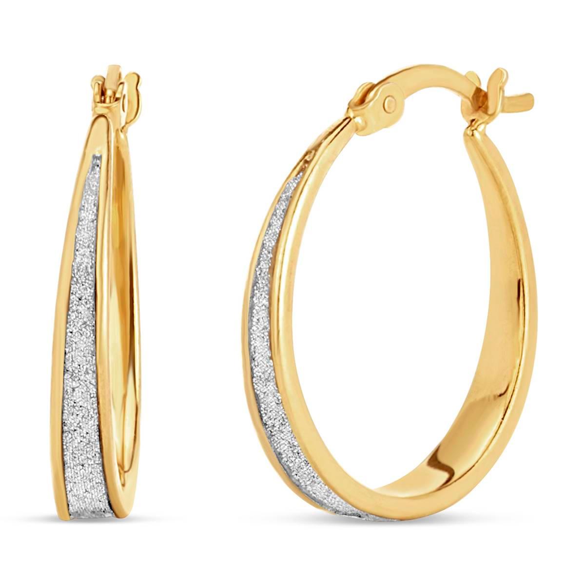 Forever New 18kt. Gold Plated Glitter Graduated Hoop...