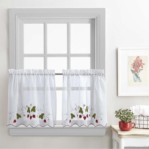 Strawberry Garden Tailored Tier Curtains - image 
