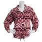 Plus Size Como Blu 1/2 Zip Mock Neck Tie Hem Aztec Sherpa Sweater - image 1
