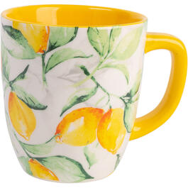Home Essentials 20oz. Lemon Garden Mug with Yellow Inside