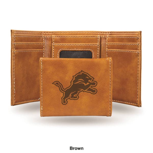 Mens NFL Detroit Lions Faux Leather Trifold Wallet